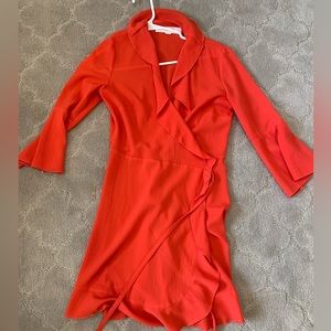 Red wrap dress size small from asos